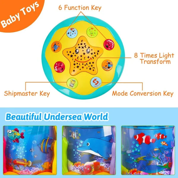 Baby Toys 1-3 Years Babies Ocean Light Rotary Projector Musical Toys Montessori Early Educational Sensory Toys for Toddler Gifts - Image 4