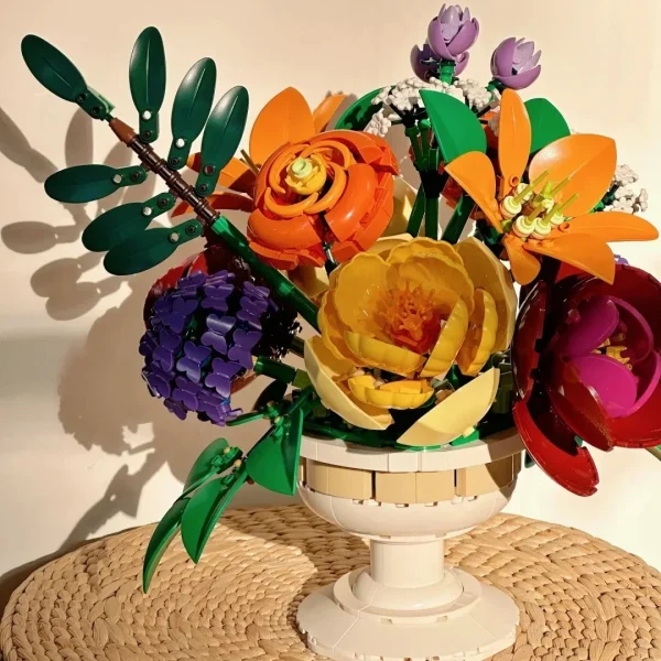 NEW 2025 Flower Bad Bouquet Building Blocks Creative Home Desk Plant Decoration Assemble Bricks Toys Gift For Girl 1161pcs - Image 6