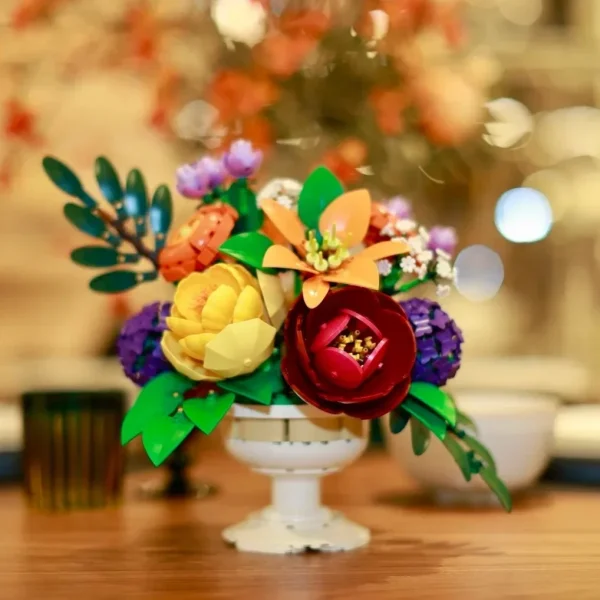 NEW 2025 Flower Bad Bouquet Building Blocks Creative Home Desk Plant Decoration Assemble Bricks Toys Gift For Girl 1161pcs - Image 2
