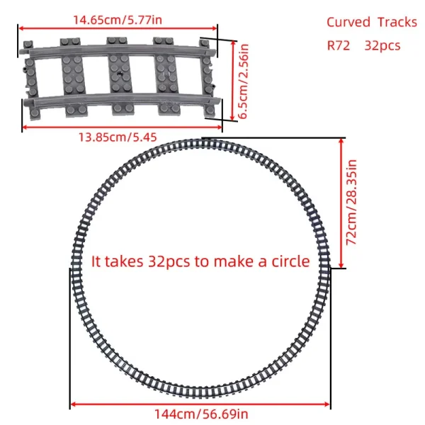 City Trains Switch Flexible Tracks Straight Curved Rails Crossing Flexible High-Speed Railway Viaduct Building Block Bricks Toys - Image 4